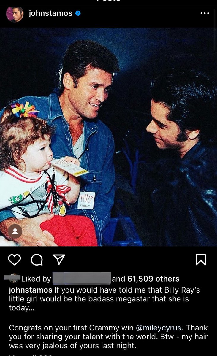 MileyOnStats's tweet photo. John Stamos posted a pic with Miley and Billy Ray Cyrus: 

— “If you would have told me that Billy Ray's little girl would be the badass megastar that she is today...” https://t.co/7ppPEoGGPO