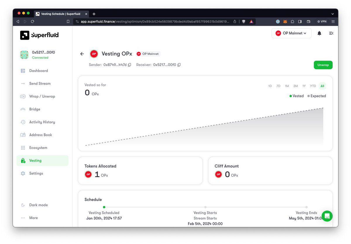 GravenPrest's tweet image. If you&apos;re receiving an @Optimism #RPGF3 grant starting today, let&apos;s take a minute to get stream-pilled before unwrapping your OPx.

@Superfluid_HQ offers way more than just traditional token vesting contracts: some of the coolest crypto-native use cases around IMO...
