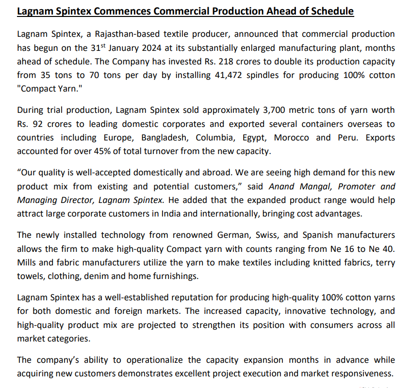 vluxeinvests's tweet image. #Lagnam Spintex Commences Commercial Production Ahead of Schedule