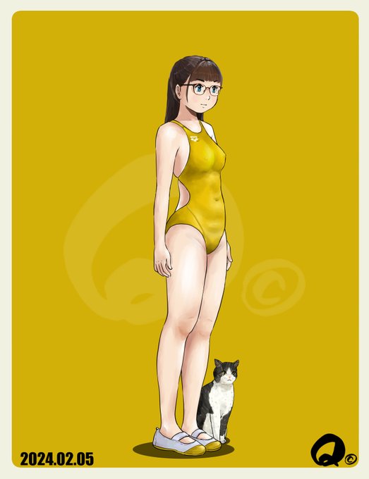 2/6㊋のモカちゃん
昨日は緑の競水のサチで今日は黄色の競泳水着のモカちゃんです💛 