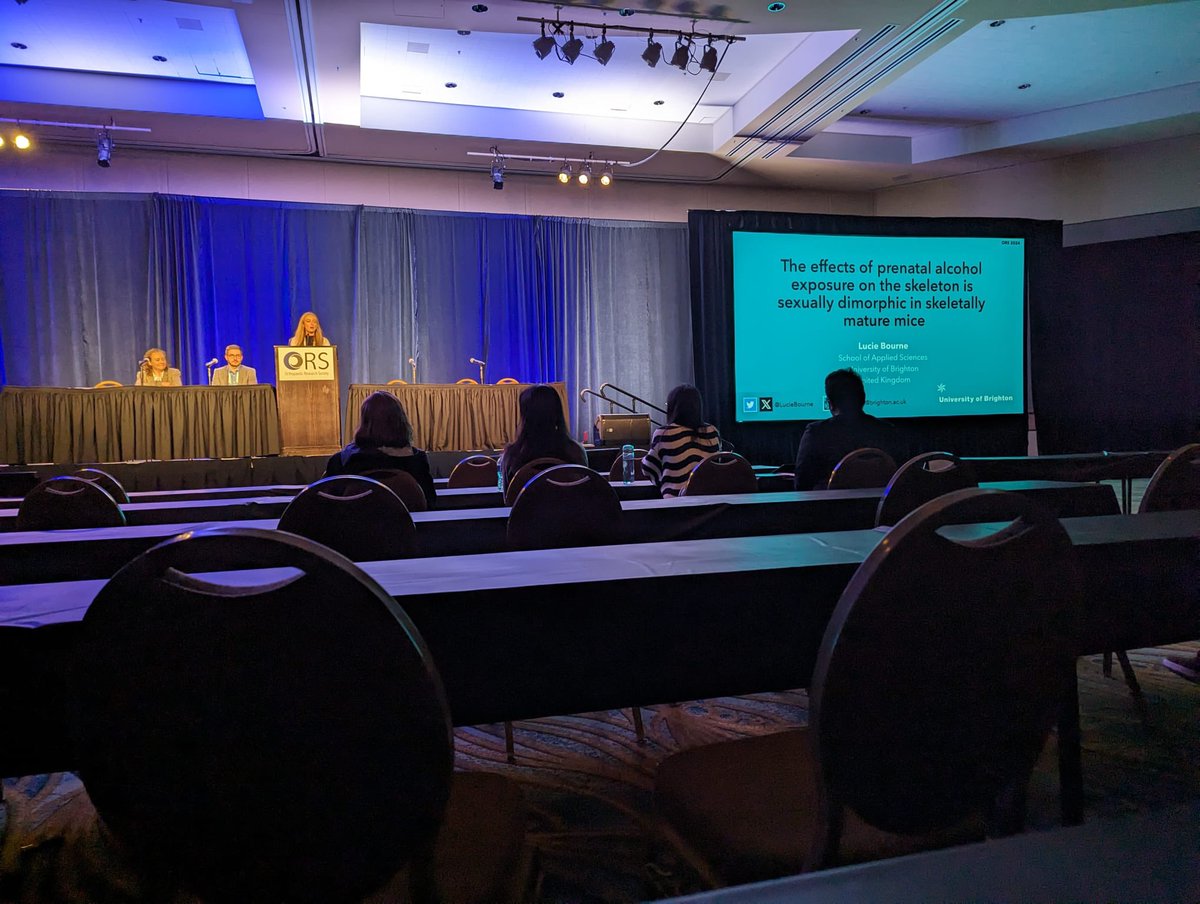 Amazing opportunity to present our work on the sexual dimorphic effects of prenatal alcohol exposure on the skeleton at the @ORSsociety annual meeting in Long Beach, CA! Thank you @BoneResearchSoc for the BRS travel bursary to attend. #ORS2024 @STRAND_Brighton