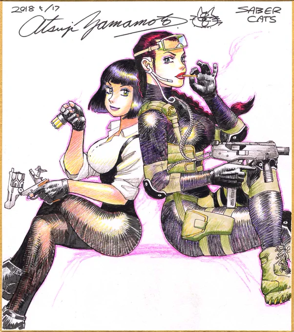 『セイバーキャッツ』からチカ&チカママ・色紙(2018年5月17日) 