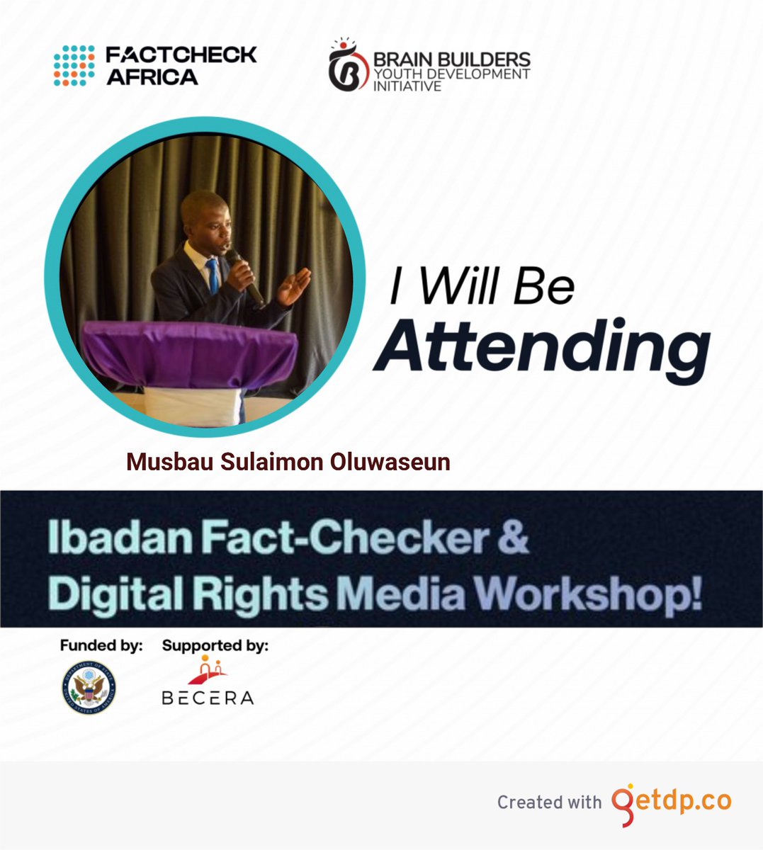 Sulaimo80160013's tweet photo. I just got accepted into the FactCheckAfrica Fact-Checker Media Workshop. Let's champion truth together! #FactCheckerWorkshop #MediaLiteracy #FightAgainstDisinformation #FactCheckAfrica #JournalismTraining #CriticalThinking #MediaForChange" https://t.co/Gk4erhOX2F
