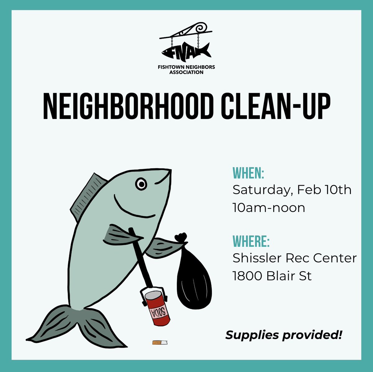 It’s supposed to be 62 degrees and sunny on Saturday. It’s time to get off the internet and “touch grass” as they say, and by “grass” I mean trash. That’s as good right? What’s that? It’s worse??? Oh well! That’s what we’re doing!!!! See ya at Shissler rec center at 10am 😎