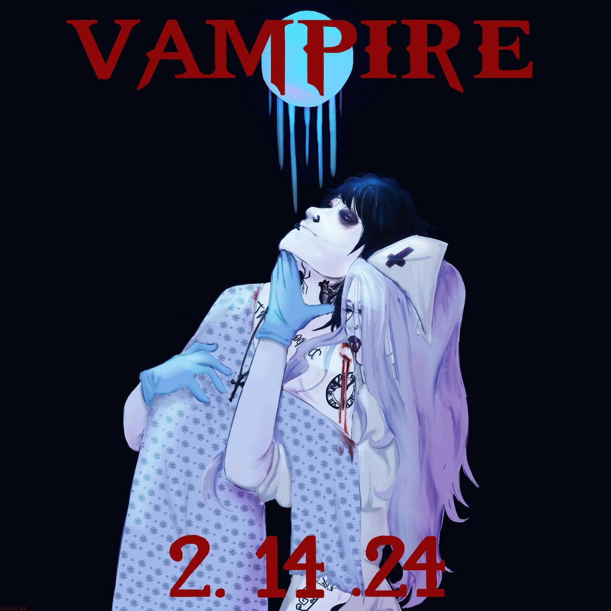z3n0c1de's tweet photo. VAMPIRE DROPS ON THE 14TH!! art to commemorate https://t.co/NJw7ILDpM6