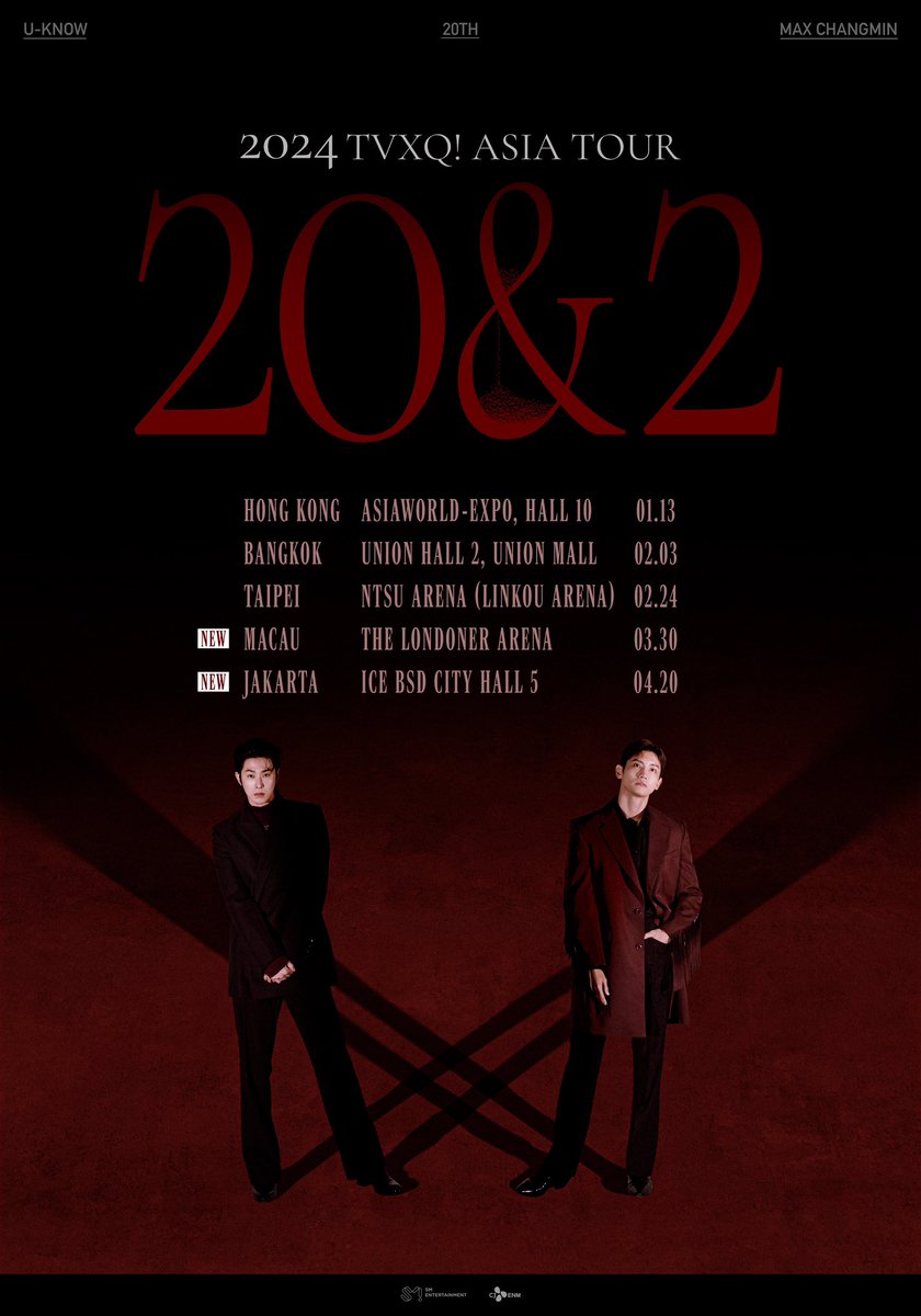 TVXQ's tweet photo. 동방신기, 마카오·자카르타 콘서트 추가…명품 공연으로 아시아 매료시킨다!

https://t.co/b1EdXQDhMI

#동방신기 #TVXQ! #東方神起
#유노윤호 #UKNOW #최강창민 #MAXCHANGMIN
#2024_TVXQ_TOUR #HONGKONG #BANGKOK #TAIPEI #MACAU #JAKARTA https://t.co/bmapWBna7C