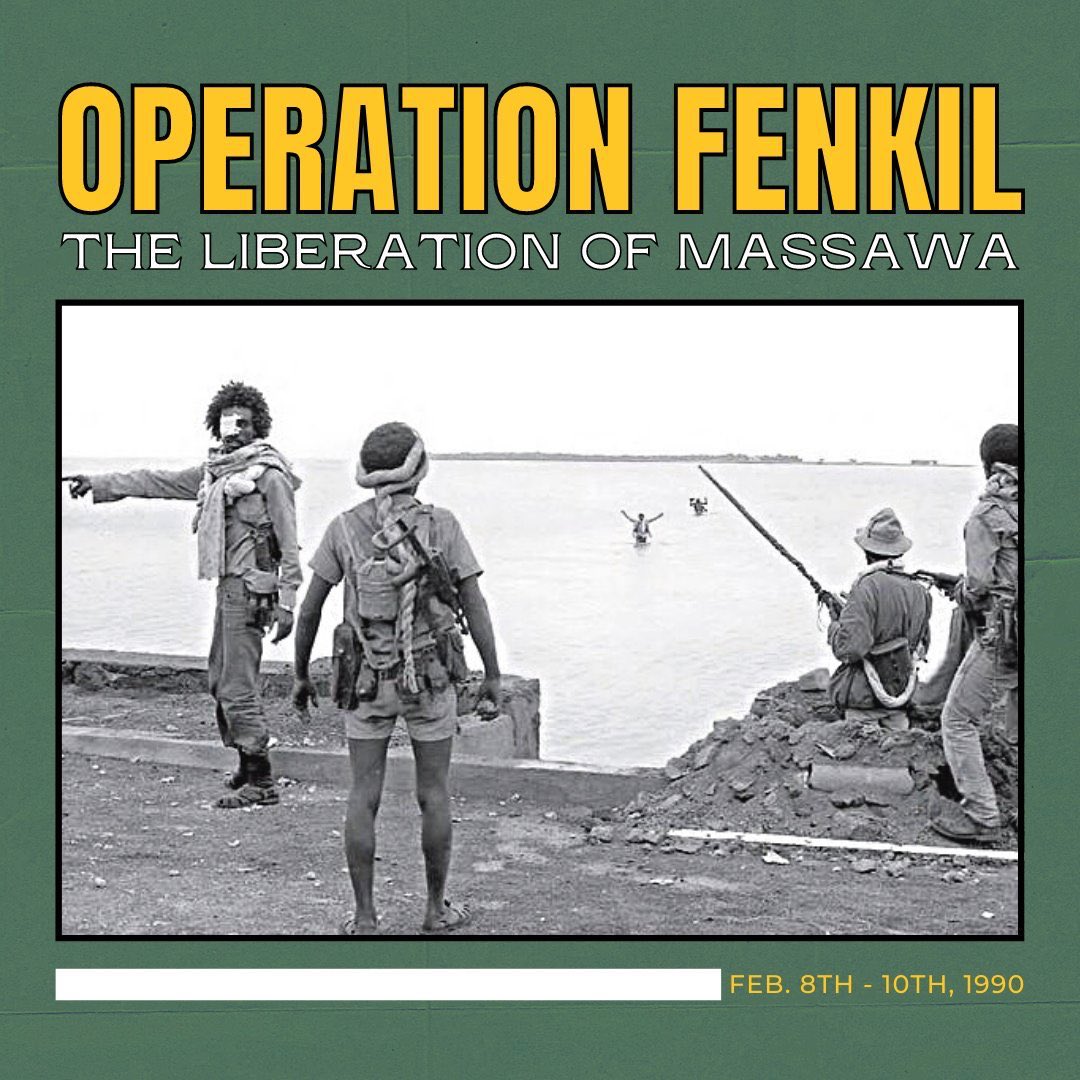 hadnetkeleta's tweet photo. On the month of February, every year, #Eritrean's around the world commemorate "Operation Fenkil", a 3 day brutal battle that took place Feb. 8th-10th, 1990.
ፈንቅል ቅኒት ሓርነት
#OperationFenkil #Fenkil #Massawa #Eritrea #EritreaPrevails https://t.co/O0Gpst9v0Q