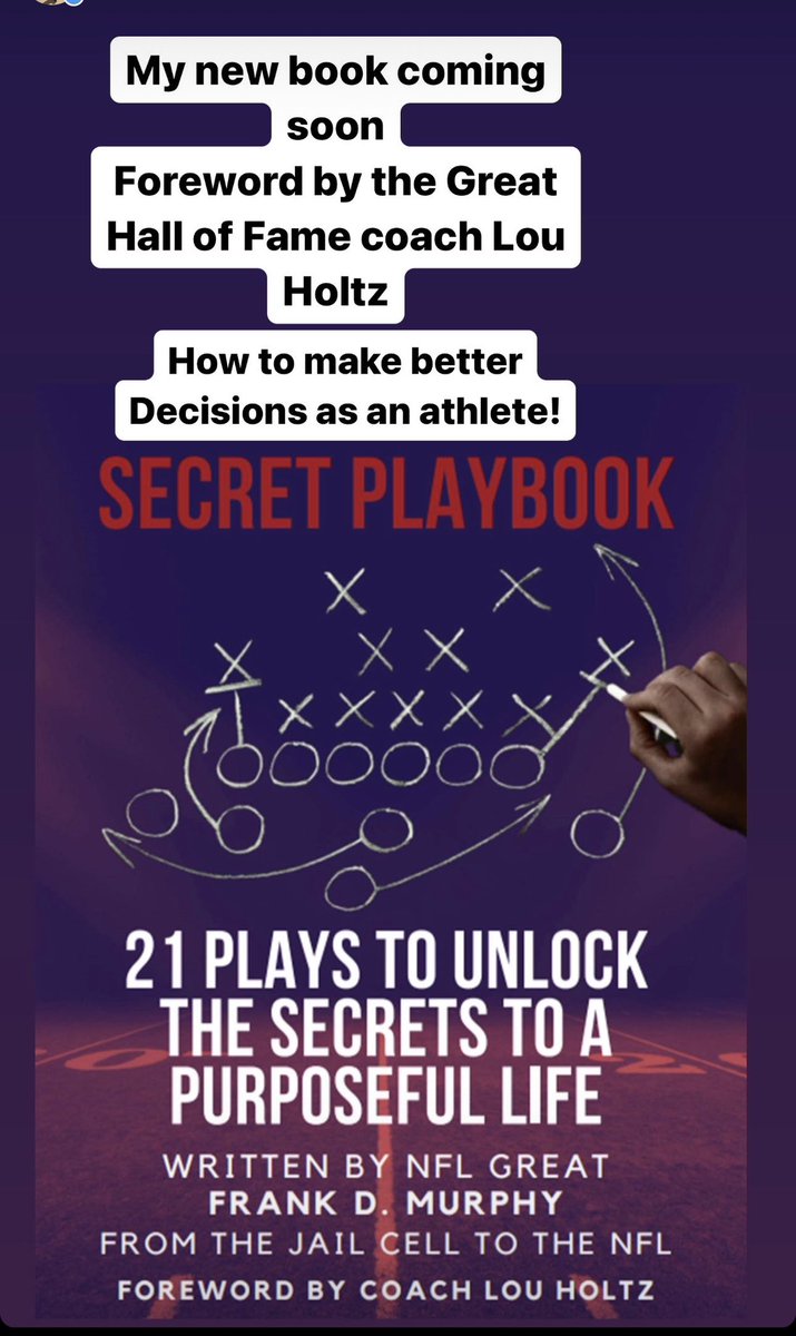 thefrankdmurphy's tweet photo. My new book coming
soon! 
Foreword by the Great Hall of Fame coach Lou Holtz
How to make better Decisions as an athlete! https://t.co/Xx5L4jzlZl