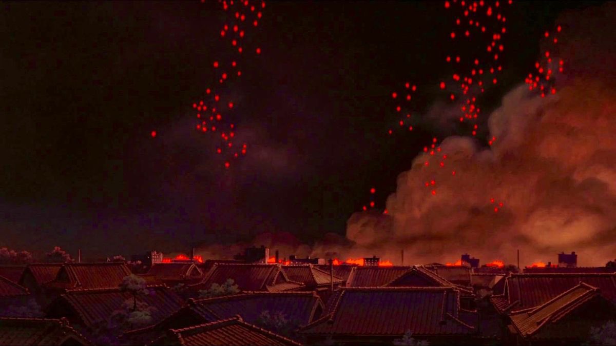 อาจจะเห็นงานของ ghibli สะท้อนความโหดร้ายของสงครามเยอะ เพราะมิยาซากิโตมาในครอบครัวที่ร่ำรวย ตอนเด็กก็มีความสุขไม่ได้คิดอะไร จนมารู้ว่าครอบครัวรวยจากการทำปีกเครื่องบินรบขาย ก็เลยมาตีแผ่ เพราะเหมือนมีความสุขบนความตายของคนอื่นงี้ 😢