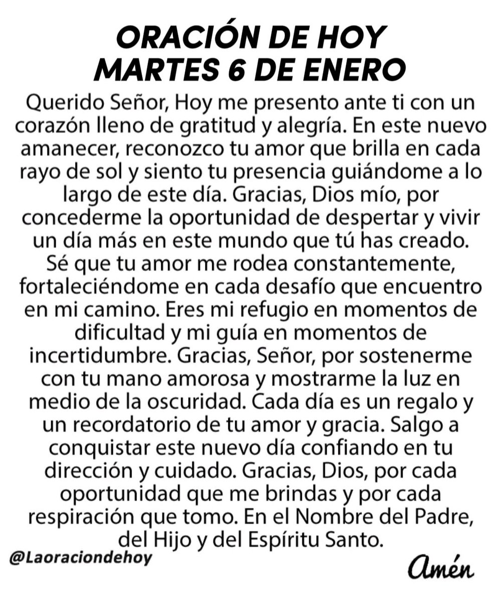 laoraciondehoy's tweet photo. Oración diaria para hoy martes 6 de febrero de 2024. https://t.co/yFqL5AqDmw