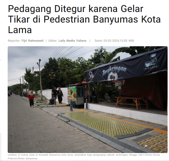 Kota lama Banyumas harus bersih dari tindakan Pedagang yang ga paham rencana pembangunan wisata  <a href="/lapakaduanbms/">Aduan Banyumas</a>