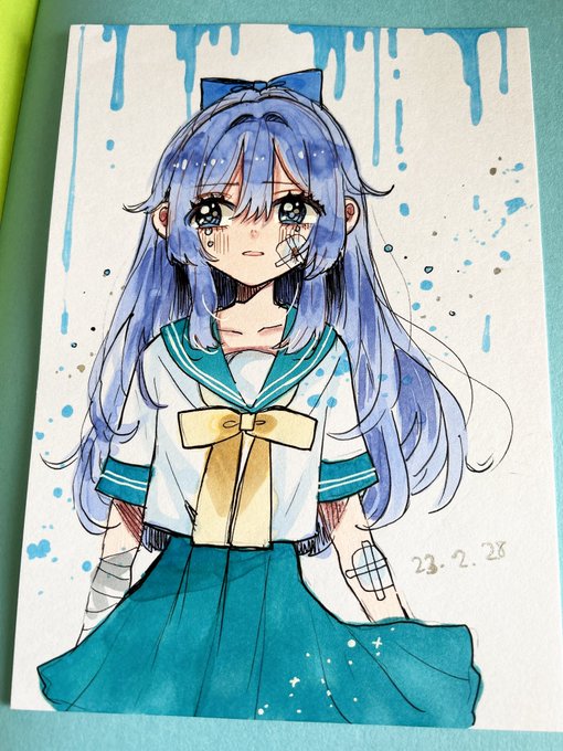 「bangs blue sailor collar」 illustration images(Latest)｜3pages