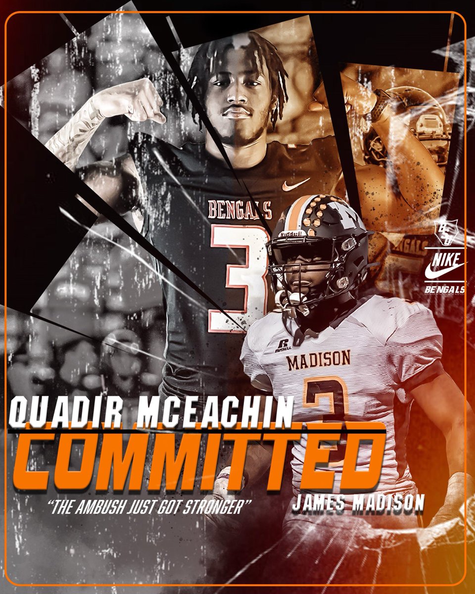 quadirmceachin5's tweet photo. This journey has been a long and tough one but after the dedication and hard work put in I am extremely blessed to say that I will be committing to @BuffStateFB! Thank you to @FB_Coach_Morgan and @Coach_Nichols_ for this opportunity! 
Go Bengals⚫️🟠🐅
@Coach_Nu27 #CircleBlack⚫️〽️ https://t.co/p9lZYf6xCB