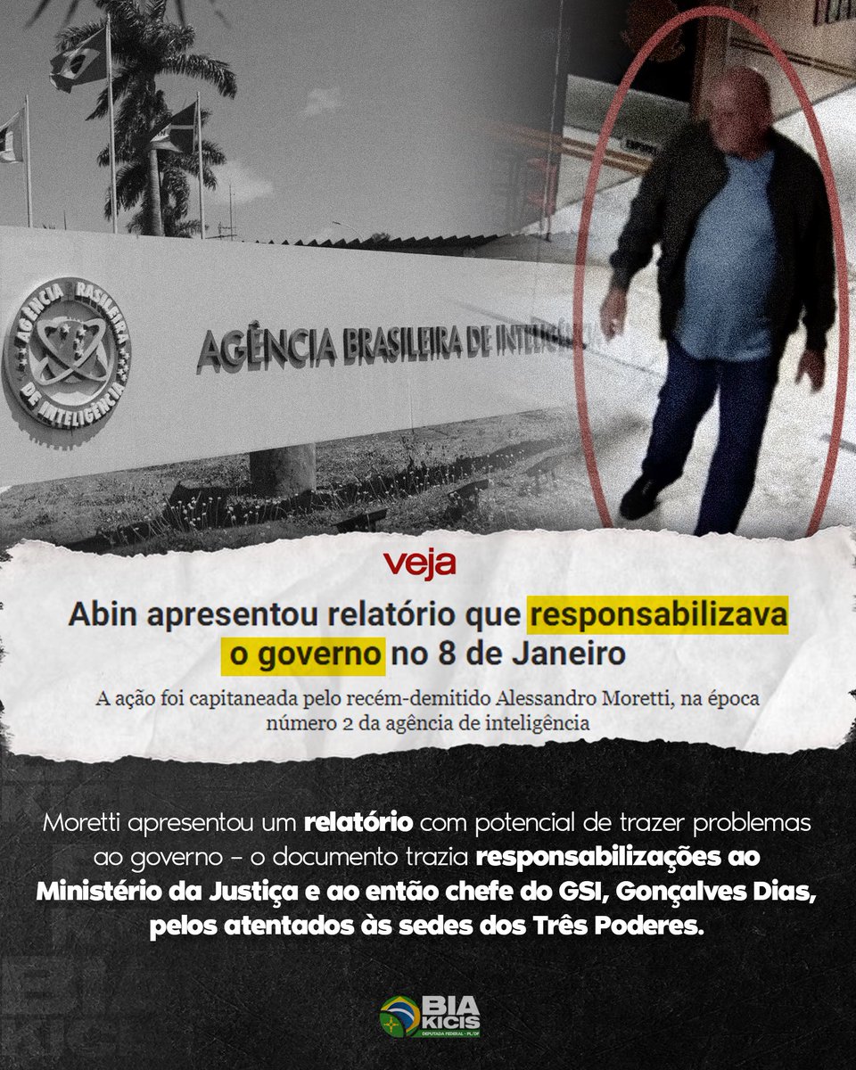 ABIN paralela não passa de cortina de fumaça para desviar a atenção do fato de que a ABIN fez um relatório responsabilizando o governo federal de Lula, em especial o ministro da Justiça e o ministro do GSI, pelos ataques do dia 8/1.
