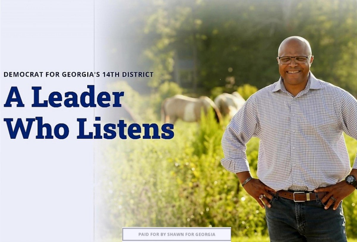 ShawnForGeorgia's tweet photo. I'm a Democrat running against the worst member of Congress, Marjorie Taylor Greene.

We're building a coalition from across the nation to bring back sanity to Congress.

Can you spread the word about our grassroots campaign by reposting this and getting us to 25,000 followers? https://t.co/TCHfuZAQ3p