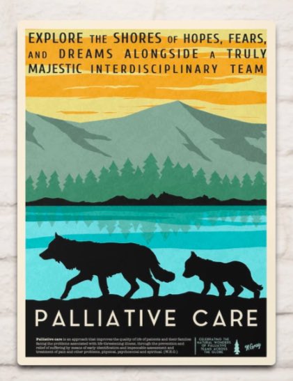NathanAGray's tweet image. Decorating a new office so I made some art prints mimicking those amazing national park posters. #hapc #palliativecare