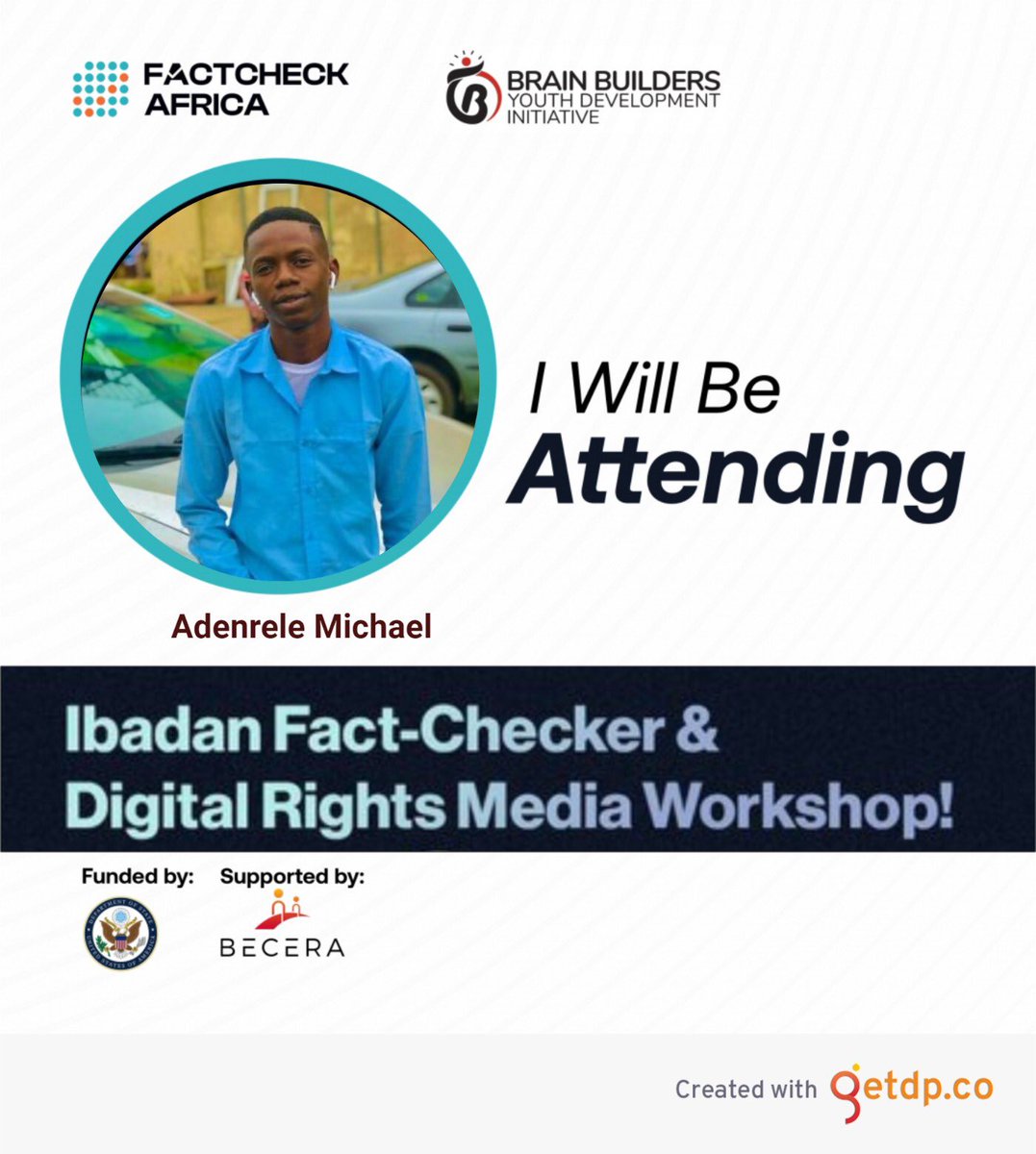 'I just got accepted into the FactCheckAfrica Fact-Checker Media Workshop. Let's champion truth together! #FactCheckerWorkshop #MediaLiteracy #FightAgainstDisinformation #FactCheckAfrica #JournalismTraining #CriticalThinking #MediaForChange'