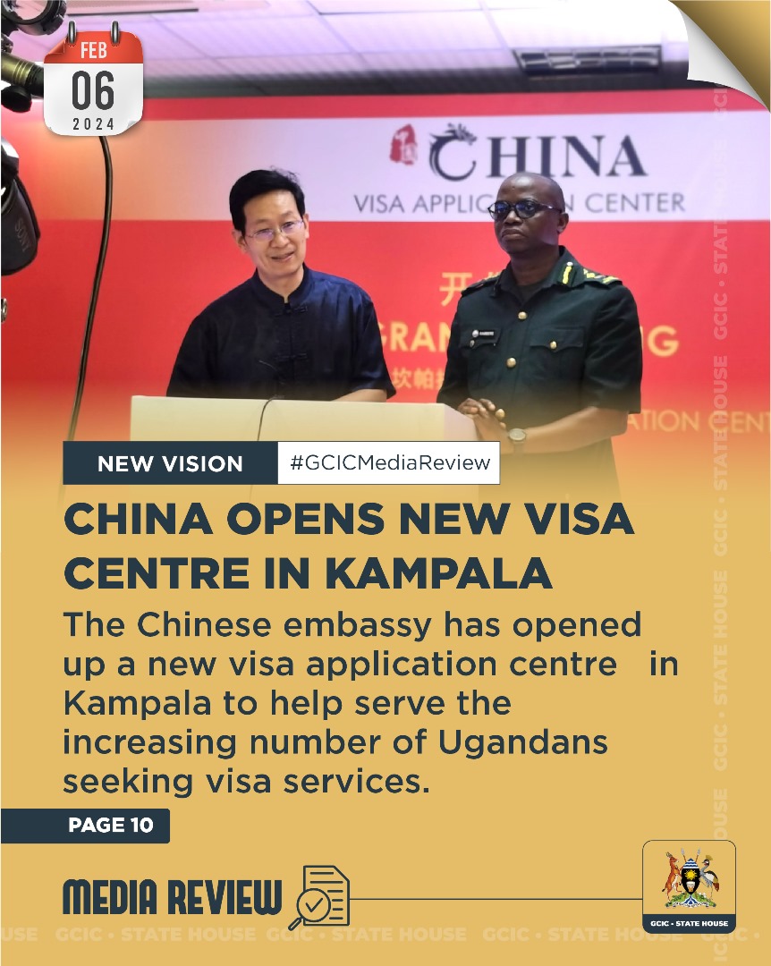 China has opened a visa center in Kampala for ordinary passport holders, aiming to reduce congestion at the main embassy.
#GCICMediaReview #OpenGovtUg