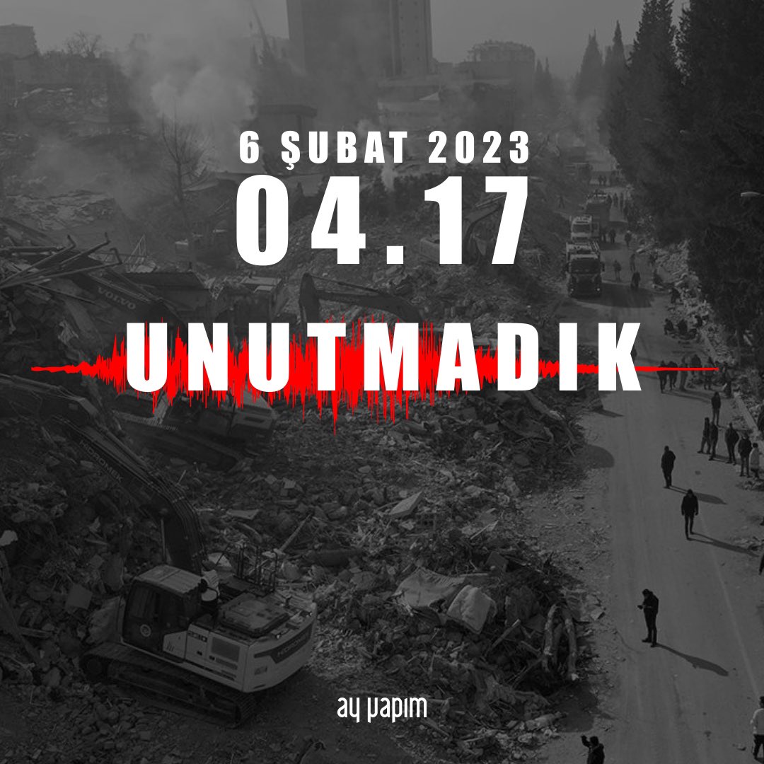 Acımız hala taze. Hepimizi derinden sarsan deprem felaketinde hayatını kaybeden canlara Allah’tan rahmet; yakınlarına sabırlar diliyoruz. Unutmadık, unutmayacağız. <a href="/ayyapim/">AY YAPIM</a>