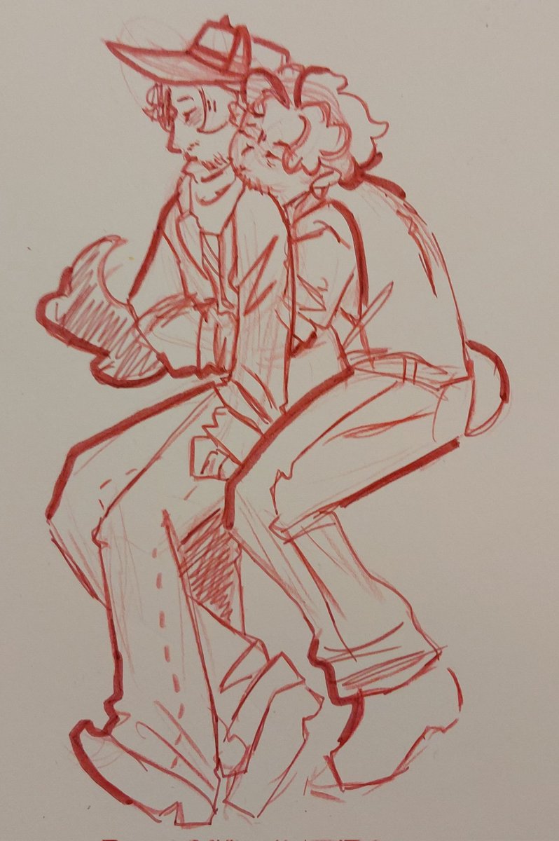 //MCYTshipping • Solidwood
[Day 107]
Just cowboys being homies. Anywho, I miss the sheriff

[#dailySG #Solidwood #Mirrorbirds]