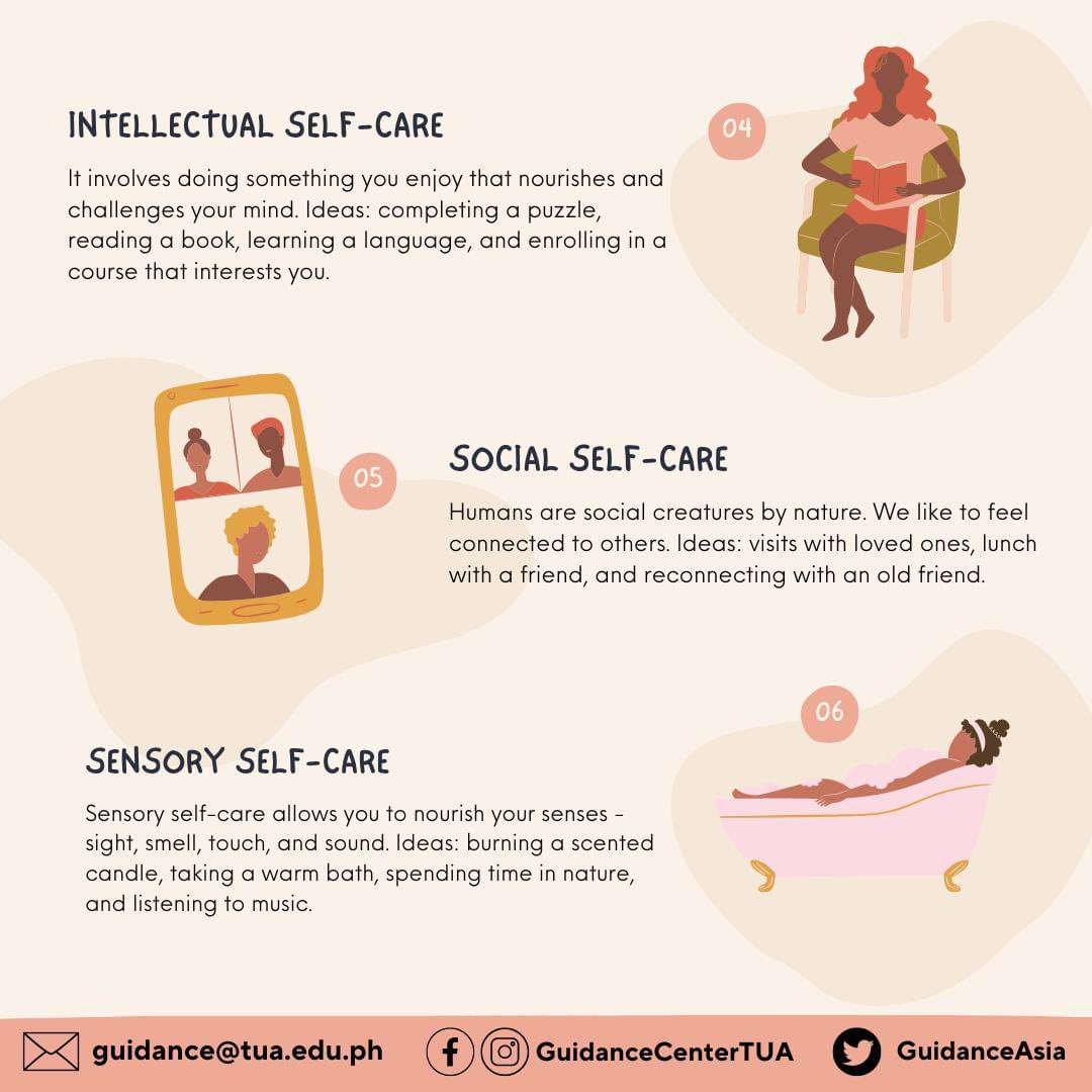 GuidanceAsia's tweet photo. ℂ𝕙𝕠𝕠𝕤𝕖𝕕𝕒𝕪 𝕋𝕦𝕖𝕤𝕕𝕒𝕪: 🌟Self-care🌟

It's important to find what you need and enjoy when taking care of yourself, because it looks different for everyone. Check out this self-care guide to help you find out what works best for you. 

🎨Dianne Sheanne Peña

#TGCC https://t.co/K51vjxU7td