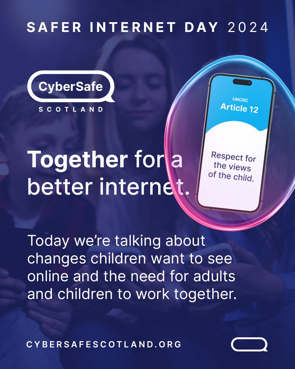 It's #SaferIntenetDay 2024! What do the children in your life want to change online today? #SID2024 #cybersafescot #UNCRC