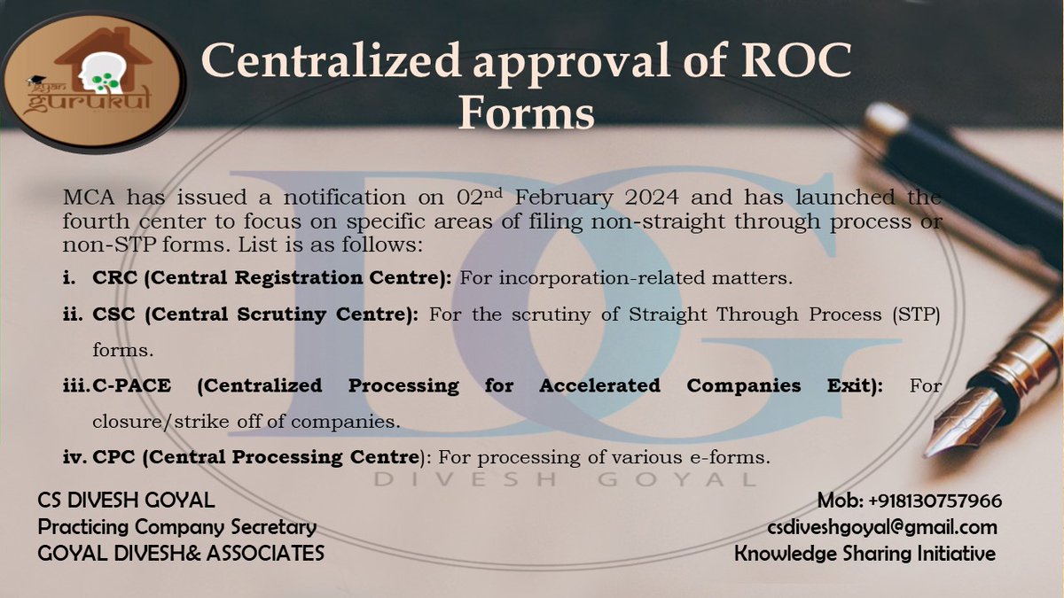 DiveshGoyal04's tweet photo. Centralized approval of ROC Forms
https://t.co/WgES66MTzL
#bornforcs #ProudCSmomhere #proudCS @icsi_cs @theicai @wirc_icai @MCA21India https://t.co/aPbq7kugwC