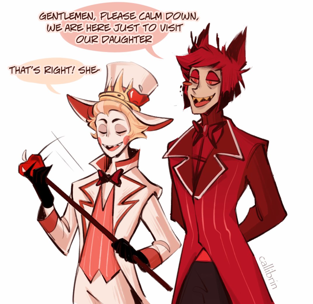 callibrin's tweet photo. Wow, look who's here. It's me!

#HazbinHotel #HazbinHotelFanart #LuciferMorningstar #Alastor https://t.co/fsc4civCwr