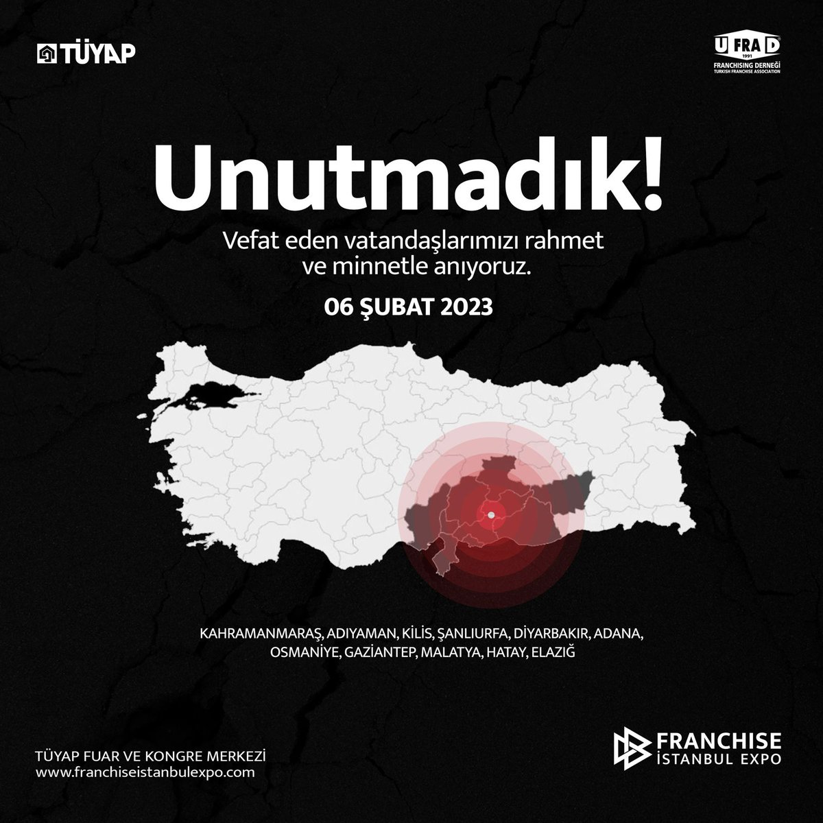 Unutmadık! Vefat eden vatandaşlarımızı rahmet ve minnetle anıyoruz. #6şubat #6şubatdepremi