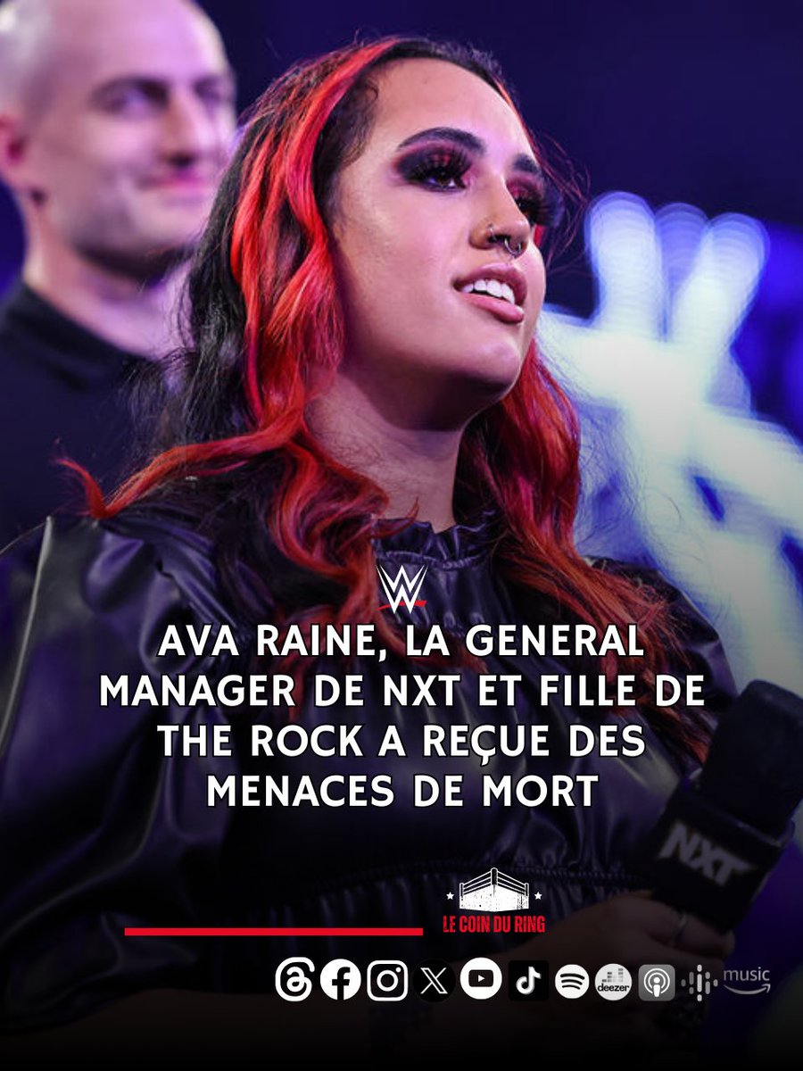 coinduring's tweet photo. Ava Raine, fille de The Rock et General Manager de #WWENXT, a reçu des menaces de mort.

Elle a réagi sur X en demandant de la laisser en dehors de tout cela. Il est important de rappeler que tout ceci est un divertissement et que les menaces de ce genre n'ont pas leur place.#WWE https://t.co/UKQUvHpQdr