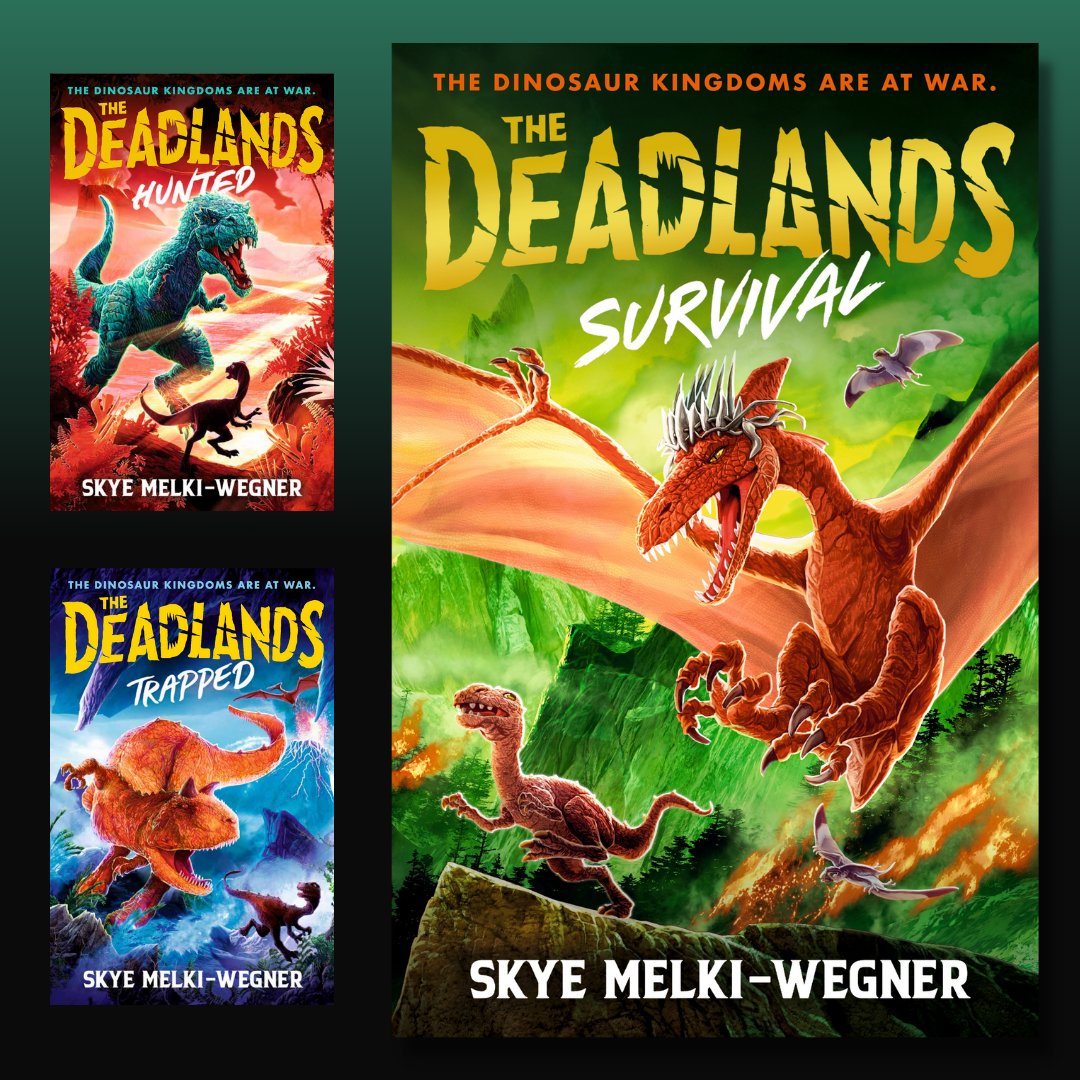 UK friends, it’s cover reveal time! I’m thrilled to share the UK cover for Survival, the third and final instalment in The Deadlands trilogy.

 🦖

As always, thanks to Martin Bustamante for the wonderful artwork. So exciting to see the whole trilogy!

#mglit #dinosaurs
