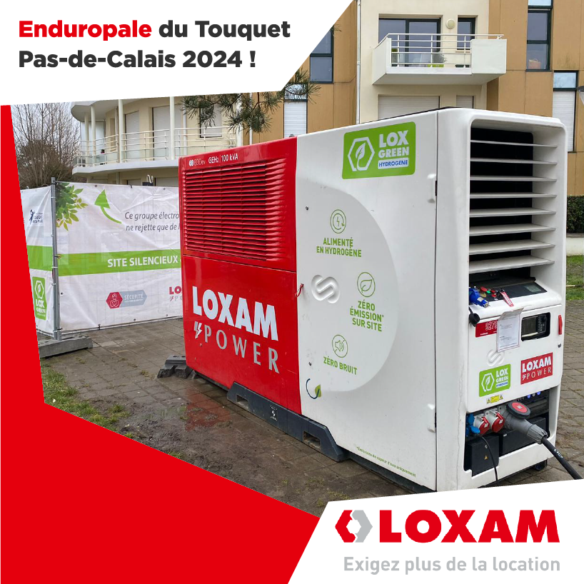 GroupeLOXAM's tweet photo. [@Enduropaleoffic ! 🏍️] 

#Loxam était présent comme partenaire ! Nous avons alimenté une partie des installations en énergie décarbonée : avec notre groupe électro-hydrogène et mâts d’éclairage hybrides ! 👏

Félicitations à Todd Kellettle ! 💪
#EnduropaleDuTouquet2024🚀 https://t.co/h4oleGatQX