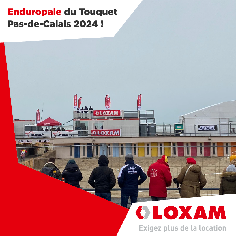 GroupeLOXAM's tweet photo. [@Enduropaleoffic ! 🏍️] 

#Loxam était présent comme partenaire ! Nous avons alimenté une partie des installations en énergie décarbonée : avec notre groupe électro-hydrogène et mâts d’éclairage hybrides ! 👏

Félicitations à Todd Kellettle ! 💪
#EnduropaleDuTouquet2024🚀 https://t.co/h4oleGatQX