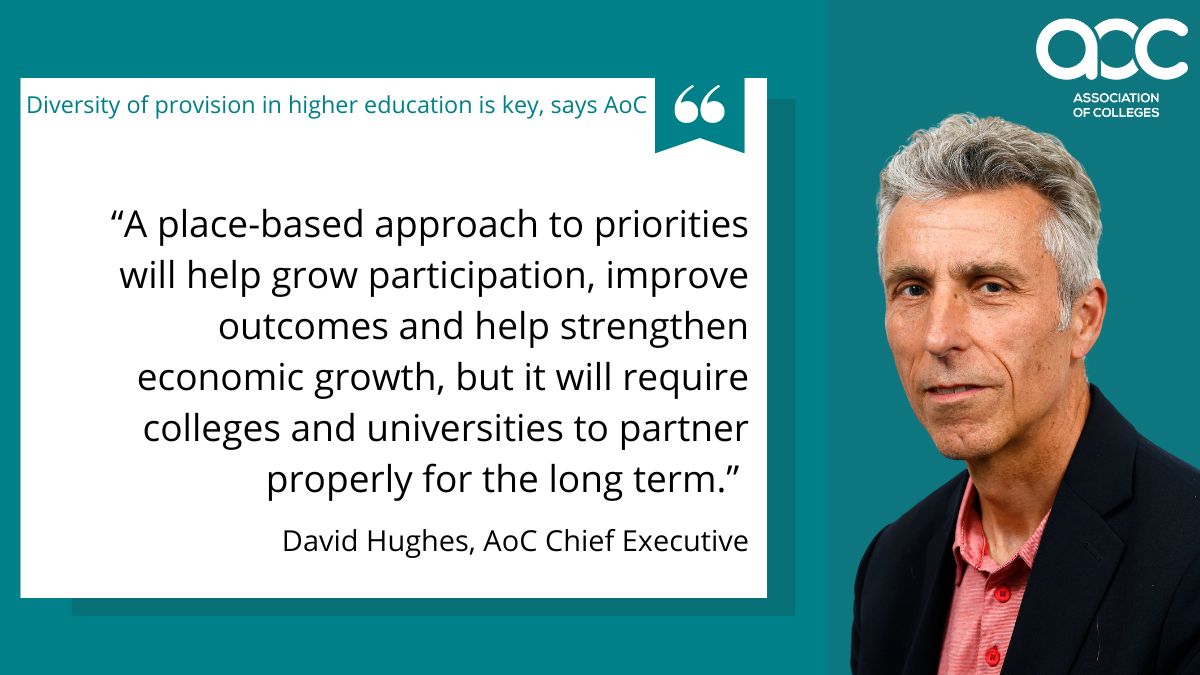In response to the new @LondonEconomics research on higher education funding and fees, @AoCDavidH calls for a strategy from government with incentives for collaboration between colleges and universities. Read our full response here: aoc.co.uk/news-campaigns…
