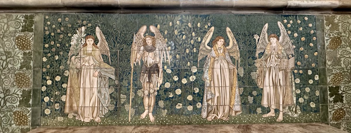 William Morris reredos at Clapham, West Sussex #tilesonTuesday