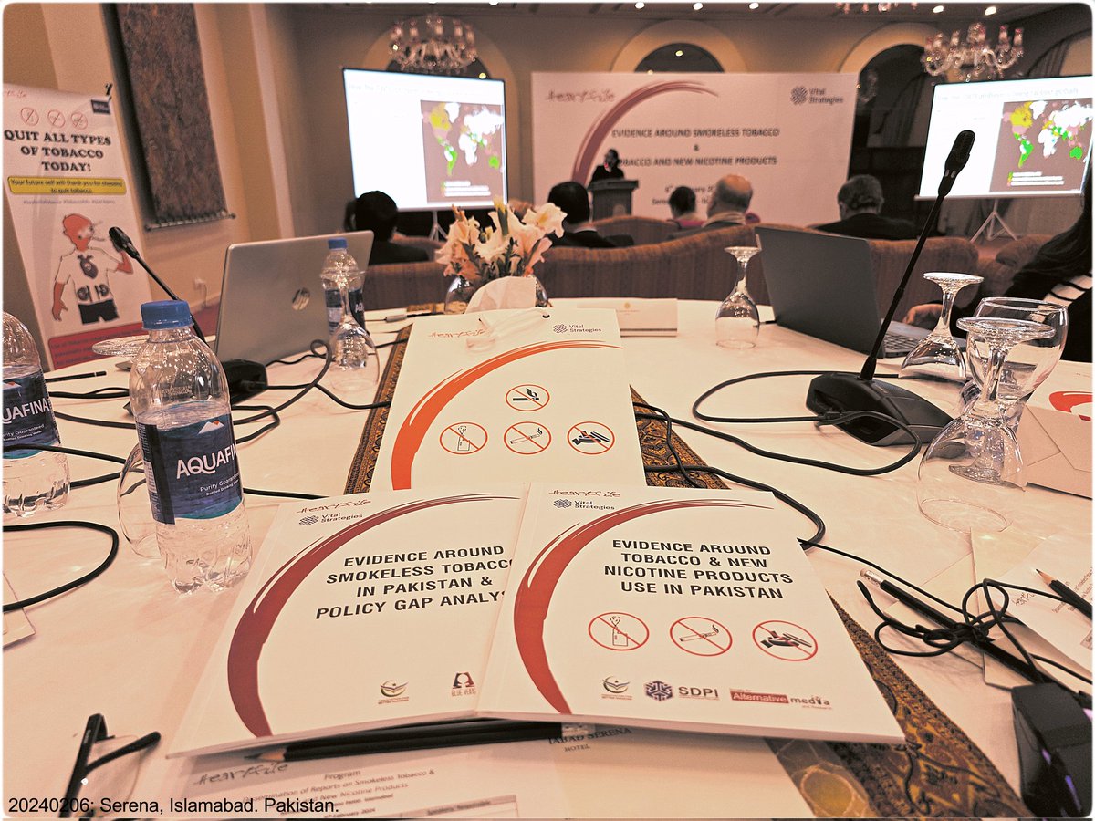 khashmi76's tweet photo. #Pakistan #Tobaccocon: #evidence based reports around #smokelesstobacco &amp; #newnicotineproducts use launched.

@HeartfileTweets @BloombergDotOrg @VitalStrat @WHOPakistan @WHOEMRO @JohnsHopkinsSPH @GATC_int @ncdalliance @exposetobacco #COP10 @nhsrcofficial @Apandey_07 https://t.co/eesY9GhNL1