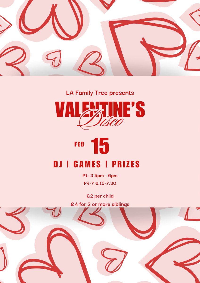 LadyAliceFT's tweet photo. Remember, Valentine's disco is next Thursday! Children can pay money to teachers from now or pay at the door. Hope to see lots of children there! https://t.co/gSGNYd0BEZ