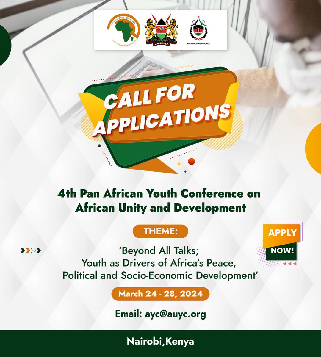 Exciting news! 🎉 Don't miss out on the chance to be part of the AYC's 4th Pan African Youth Conference on African Unity and Development!
Secure your spot before the 29th February deadline!                   
APPLICATION LINK: docs.google.com/forms/d/e/1FAI… 
#AYCGA2024 #AYCInAction