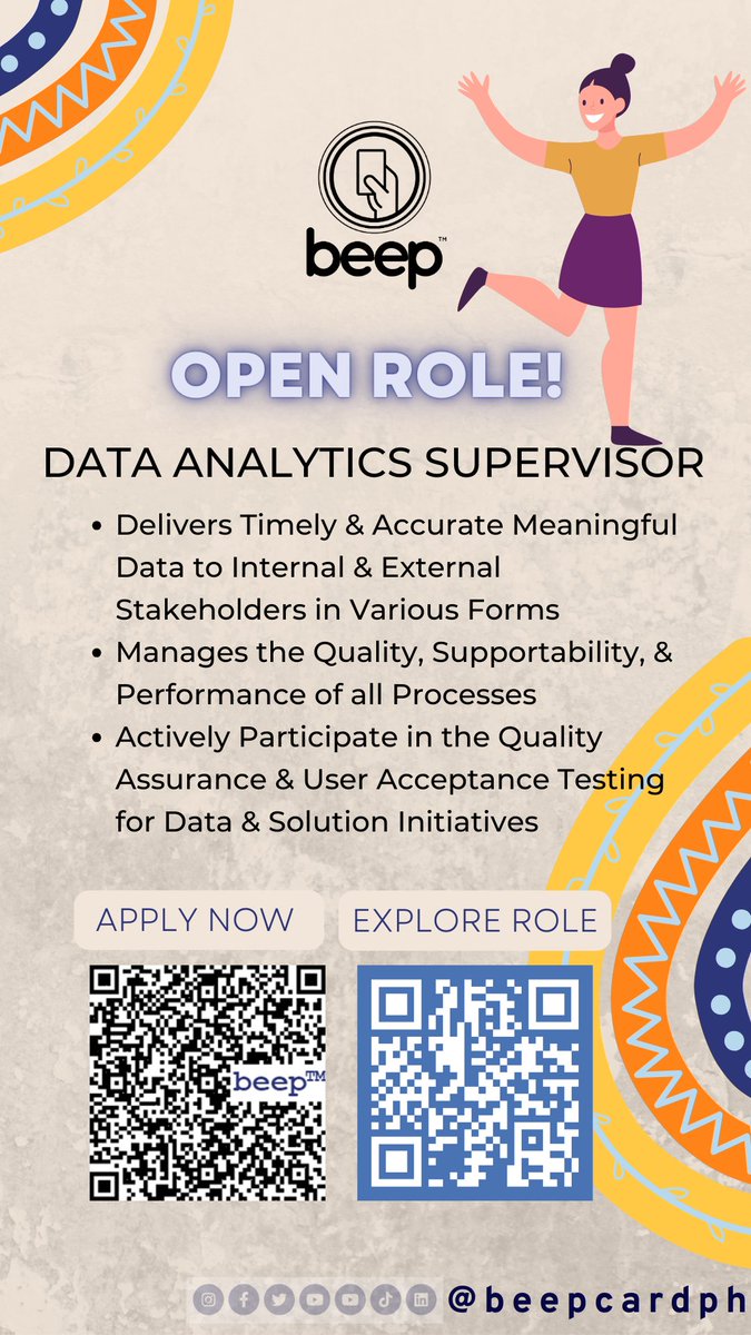 beep_card's tweet photo. Hi mga ka-beepers! beepโข is opening its doors for the following positions:
๐ Marketing & Loyalty Officer
๐ Marketing Assistant
๐ Data Analytics Supervisor
๐ผ CRM & Admin Assistant
Apply now: https://t.co/XXzdxeouGM
#beepTM #beepPH #hiring #openroles https://t.co/1mbedgH30x