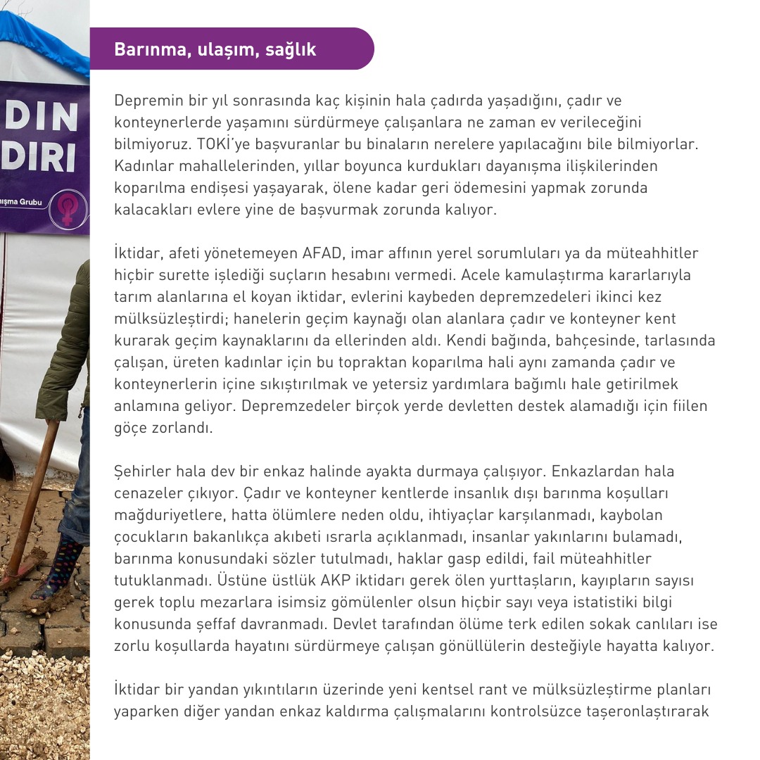 Afet için Feminist Dayanışma tweet media