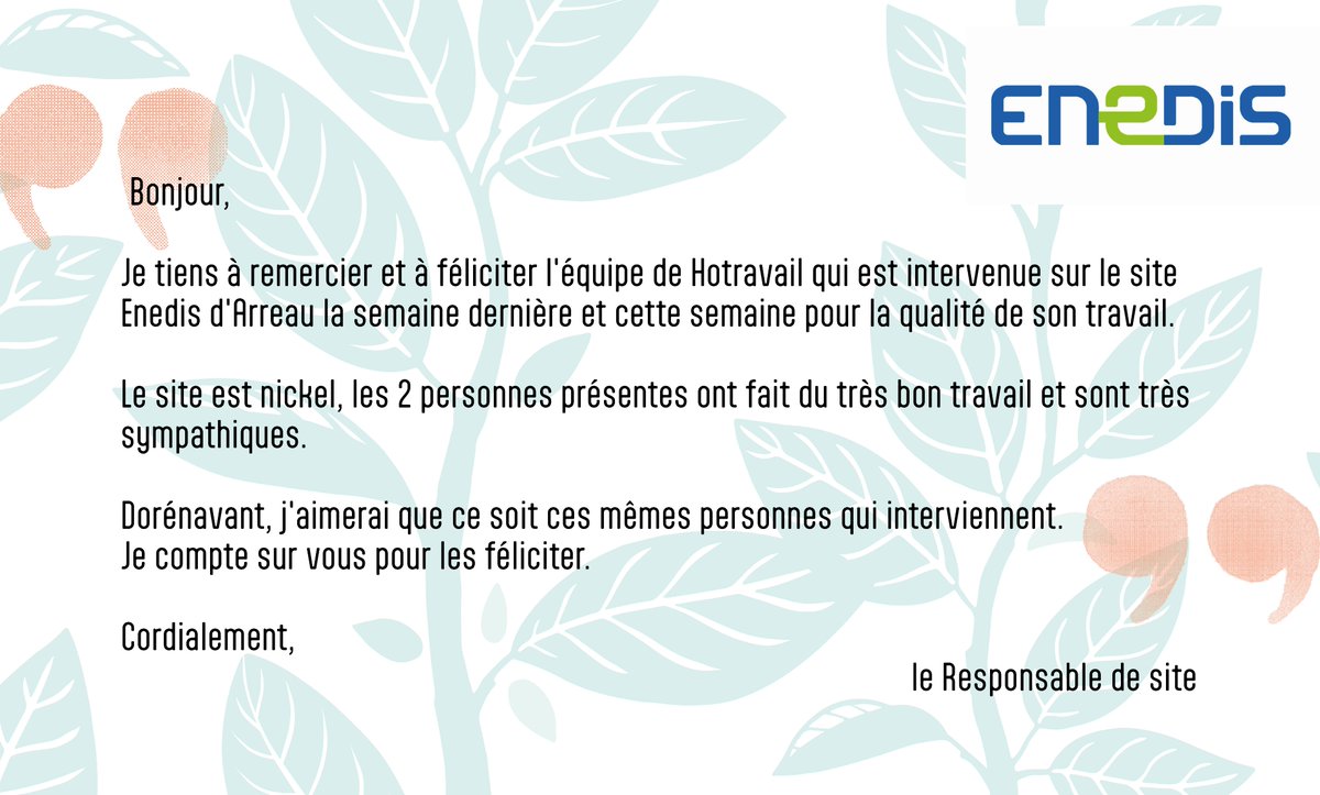 Merci pour votre soutien <a href="/enedis/">Enedis</a> !
