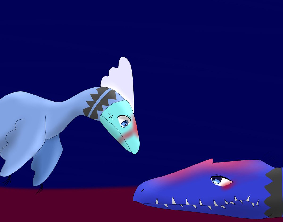 「お前さんは･･･、インドチノラプトルをどうしたいんじゃ？こやつのことはお前さんが決めるべきじゃよ」
ディッピーに言われ、私はもう一度インドチノラプトルを見ました。私を見上げる弱々しい瞳。その目からはさっきまでの恐ろしさは感じませんでした。
私は･･･、私は彼女を･･･。