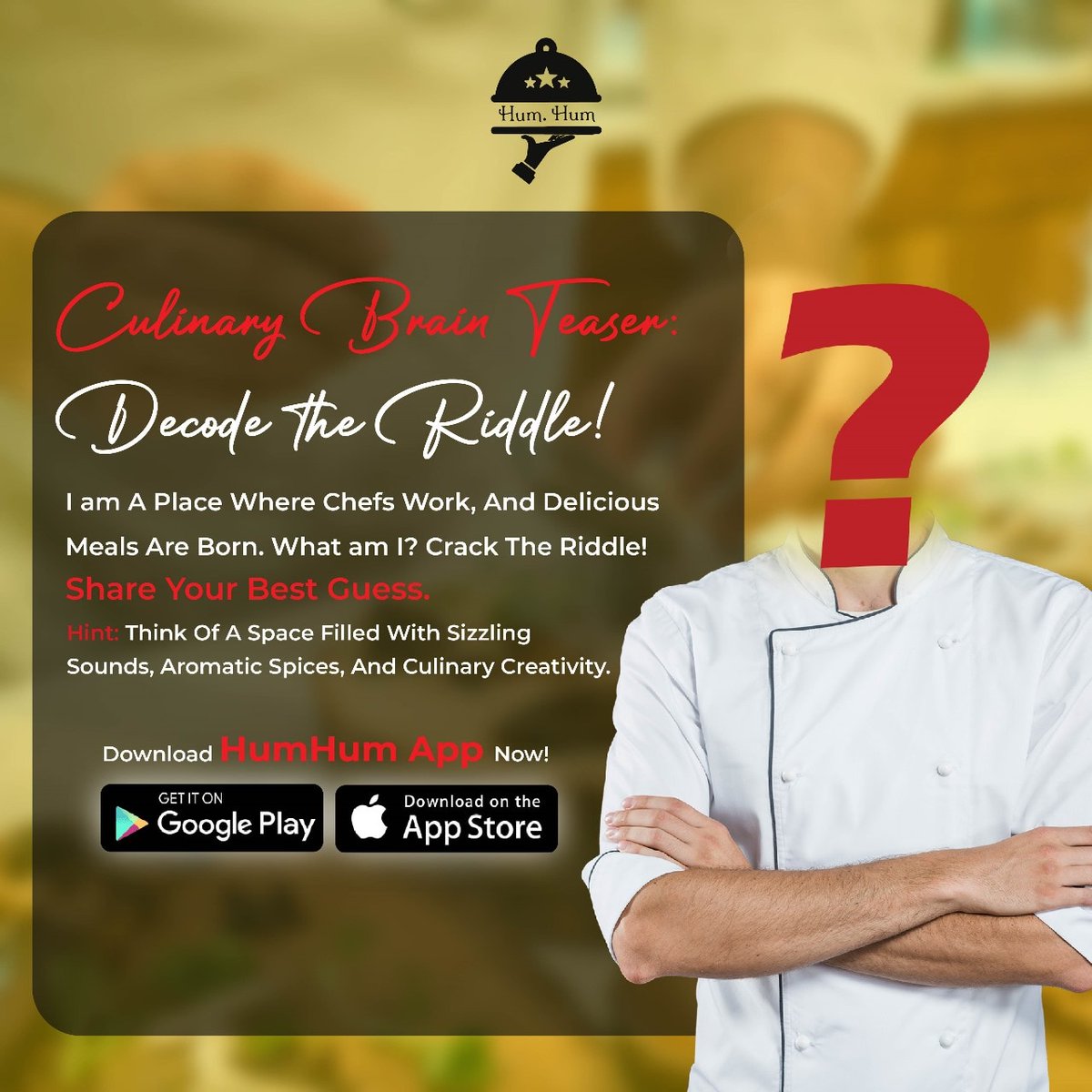 humhumapp's tweet photo. Let's spice things up! 🌶️ 

Can you unravel this riddle? 

Share your guess below and tag a friend to join the culinary quest! The answer might be closer to your cravings than you think. 🍴🔍

Unlock the mystery – Guess now! 🤔

 #CulinaryRiddle #GuessTheSpot #FoodieChallenge https://t.co/4f3qMKhbuJ