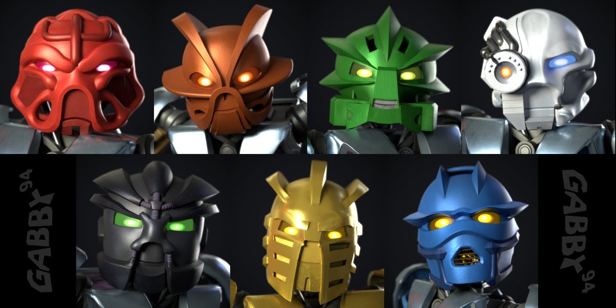 SuperGabby94's tweet photo. After a long week of meticulously cleaning up every single texture for the models, I can firmly say that the texture work for the Toa's launch is complete. I still have to complete the rigging, but these are the final textures for launch. (1/10)
#bioncle #3dart #maskoflight https://t.co/OK4pvAoMpK