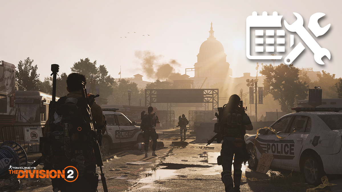 Agents,

🛠 Une maintenance aura lieu sur #TheDivision2 aujourd'hui à partir de 9h30.

🕑 Durée prévue : 3h.

🎮 Plateformes : PC, PlayStation &amp; XBOX.