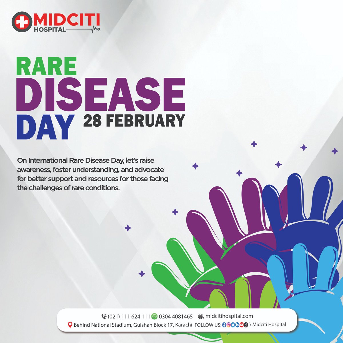 Midcitihosp's tweet photo. On International Rare Disease Day, let's amplify their voices, raise awareness, and advocate for support, research, and access to treatments. Together, we can make a difference and bring hope to those fighting rare diseases.
#RareDiseaseDay #StrongerTogether #RareButEqual https://t.co/UVYk2KP90b