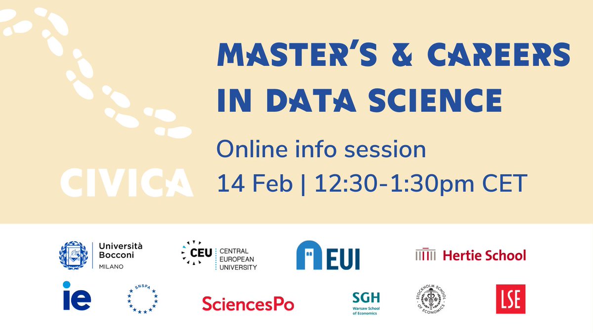 Are you interested in pursuing a master's degree in Data Science?💻 Join our upcoming webinar to hear from experts at @thehertieschool @IEUniversity and @LSEnews about their data science programmes & discover the available opportunities! Register now👉 loom.ly/w4ffx1U