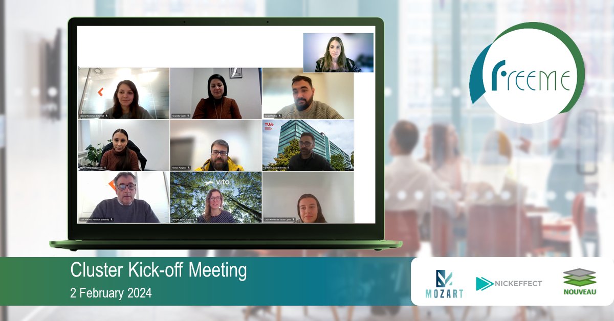 🚨⚙️Cluster News ALERT!⚙️🚨 The cluster of @MOZARTEUProject, @nickeffect_eu, #NOUVEAU, and @FreeMeProjectEU had its kick-off meeting!🚀 🔗Read about the meeting here ➡️ freeme-project.eu/cluster-of-pro… 🚩More news about the cluster coming soon. Stay tuned! #HorizonEurope #SSbD