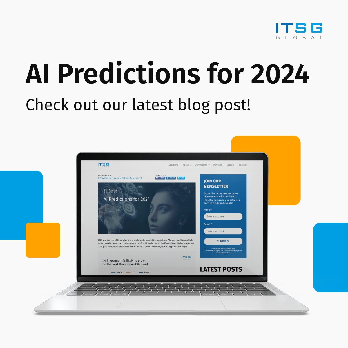 While many are occupied with setting New Year's resolutions, we've been busy forecasting the future! 🔮 Discover our top 10 AI predictions for 2024: itsg-global.com/ai-predictions… 👈 #itsg #openai #generativeai #chatgpt #ai #database #modernization #business #softwaredevelopment