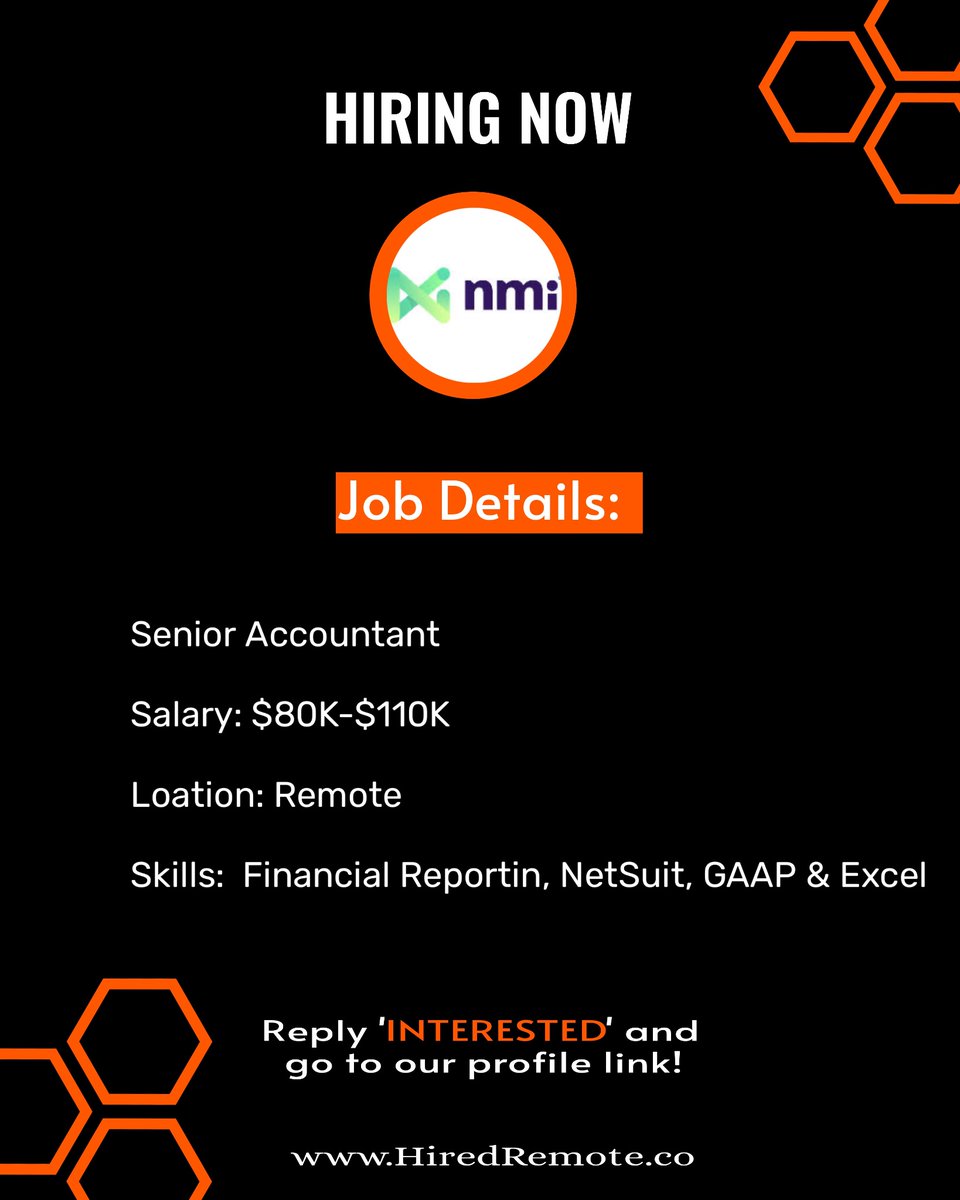 WikiKol1's tweet photo. Hiring: Remote Job,
Senior Accountant, $80K-$110K
Reply if INTERESTED ✨
#remotejobs #HiredRemote #HiringNow https://t.co/DsNRrjhXvU